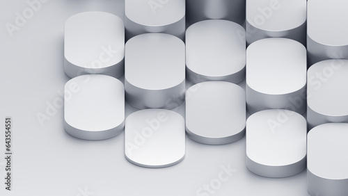 Fototapeta Naklejka Na Ścianę i Meble -  Abstract background design, white geometric shapes, 3d render