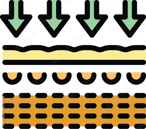 Collagen treatment icon outline vector. Beauty care. Serum cosmetic color flat