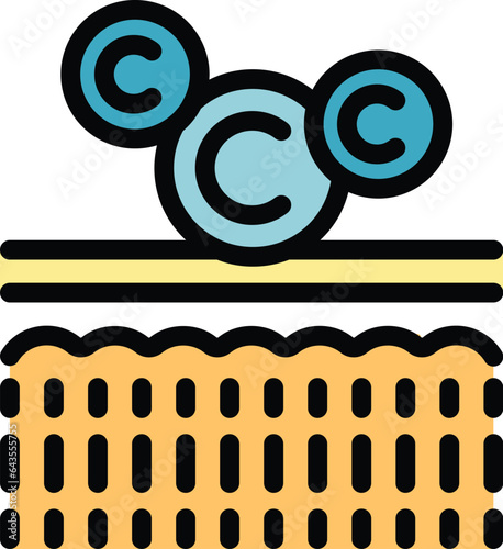 Skin cosmetics with collagen icon outline vector. Cosmetic care. Cell cream color flat