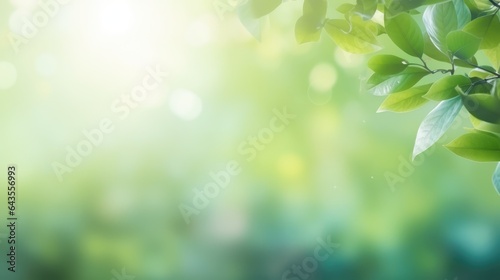 Green leaves eco-friendly background with place for text. Concept of ecology and healthy environment