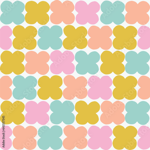 Cute and simple repeated shapes pattern. Vector seamless texture with hand drawn figures. Abstract background