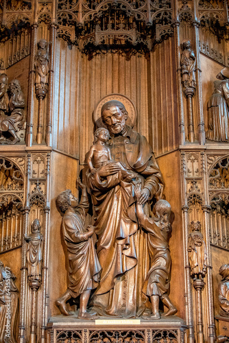 Our Lady cathedral, Antwerp, Belgium. Saint Vincent de Paul relief.