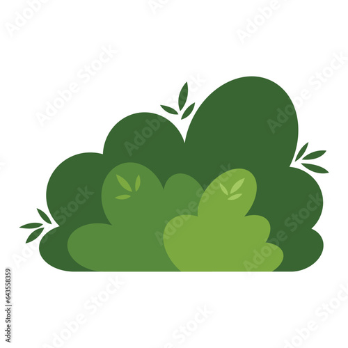 Shrub bush shrubbery tree simple abstract flat cartoon vector illustration. Set of garden green plant isolated on white background. Eco element, foliage silhouette, stylized ecology decorative object