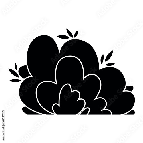 Shrub bush shrubbery tree simple abstract flat cartoon vector illustration. Set of garden green plant isolated on white background. Eco element, foliage silhouette, stylized ecology decorative object