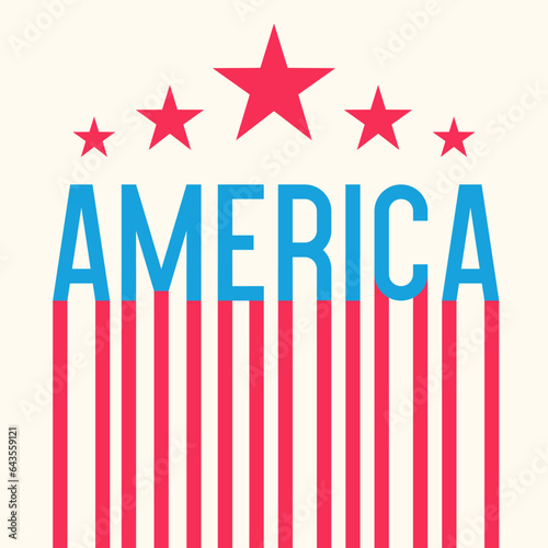 America sign modern typography banner color style vector 10 eps