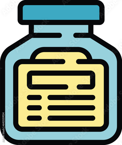 Hummus jar icon outline vector. Paste day. Olive tahini color flat