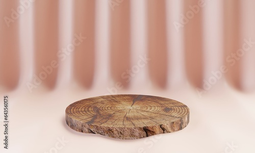 Podium in 3D Minimalist abstract background, for cosmetic or product display. Pastel colors, 3d render.