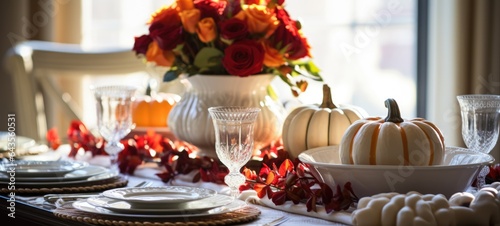 Wallpaper Mural halloween, thanksgiving table settings decoration, ai Torontodigital.ca