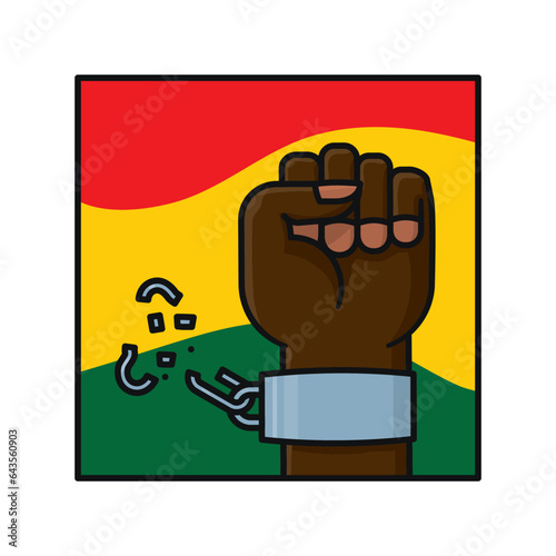 Juneteenth Freedom Day isolated vector illustration for Freedom Day on June 19