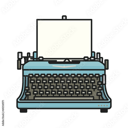 Retro typewriter isolated vector illustration for Typewriting Day on June 23