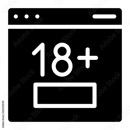 18+ sign glyph 