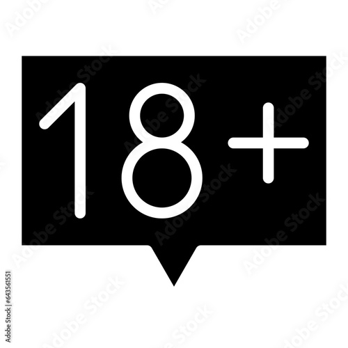 18+ sign glyph 