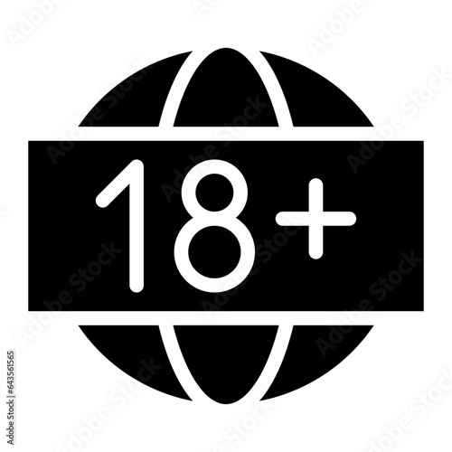 18+ sign glyph 