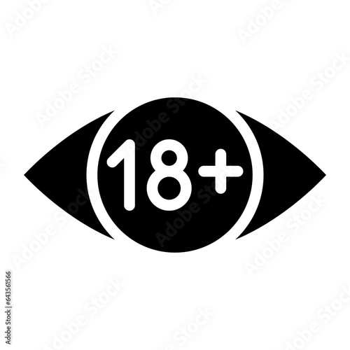 18+ sign glyph 