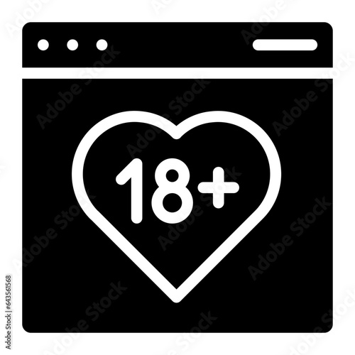 18+ sign glyph 