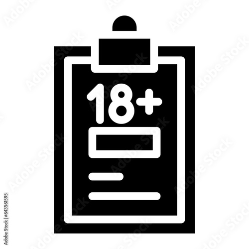 18+ sign glyph 
