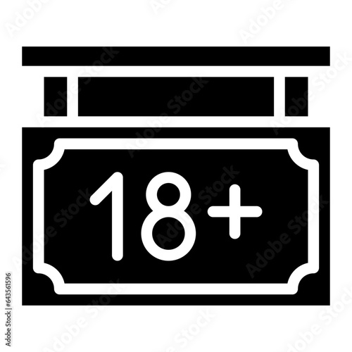 18+ sign glyph 