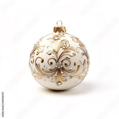 Luxury Christmas ball on the white background. (ID: 643562337)