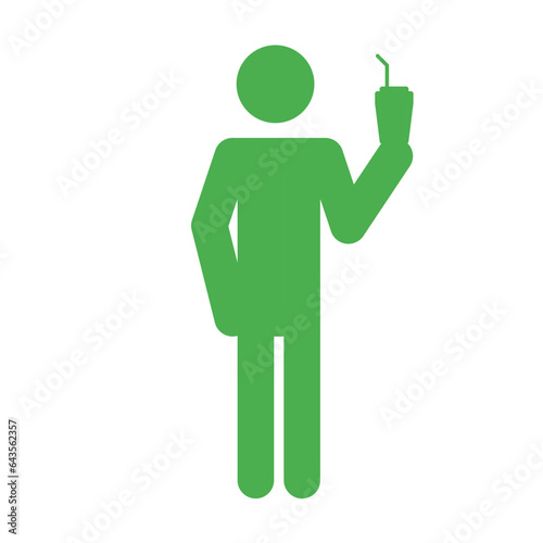 figure holding a drinking cup icon