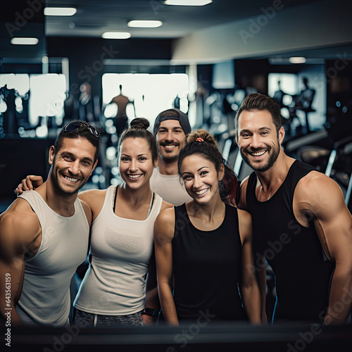 group of people training in gym