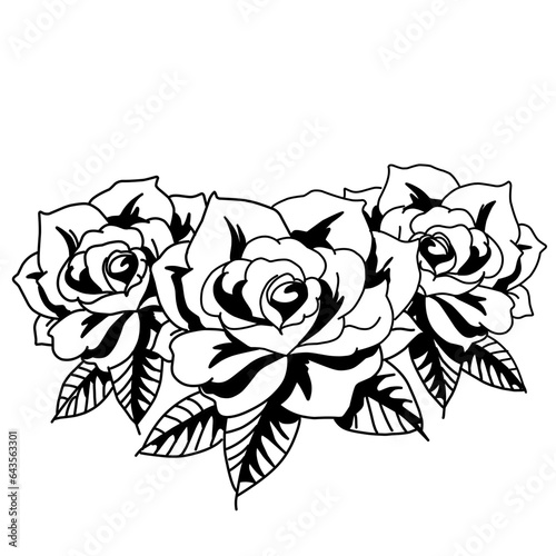 flowers tattoo design over white