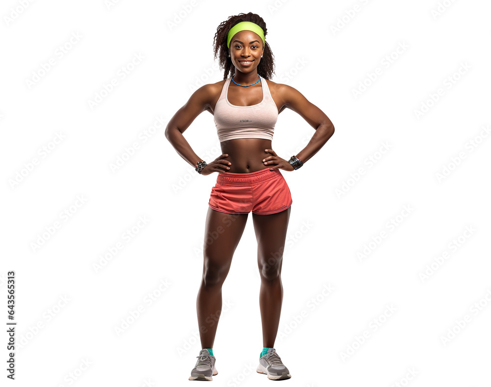 Beautiful athletic girl in fitness uniform, cut out Beautiful athletic girl in fitness uniform, cut out