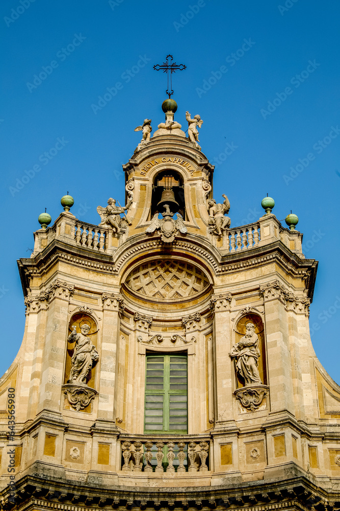 Maria dell'Elemosina church, better known as Collegiate church, Catania, Sicily (Italy).