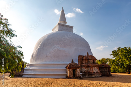 White stupa Kiri Vihara in Polonnaruwa, Sri Lanka, Asia photo