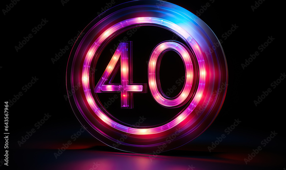 Neon glowing numbers on a dark background. Neon glowing numbers on a dark background.