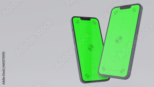 3D render of two smartphone with a white background.