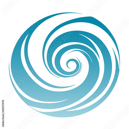 Abstract geometric background in the form of a blue spiral with a gradient. Vector illustration