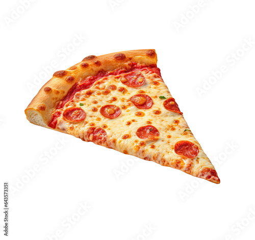 Fotografia ilustracion de una pizza de peperoni sobre fondo transparente, png