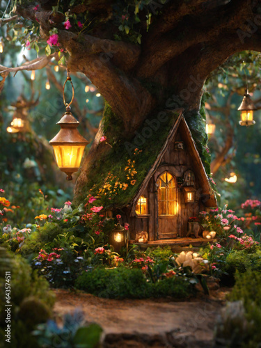 tree house in fantasy jungle