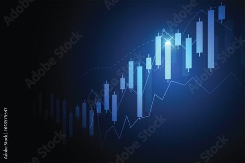 Business candle stick graph chart of stock market investment trading on white background design. Bullish point, Trend of graph. Vector illustration