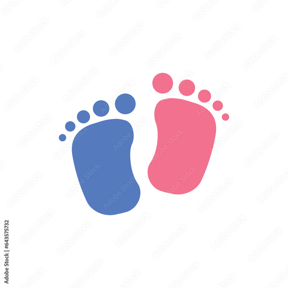 Baby footprint vector feet icon Baby footprint vector feet icon