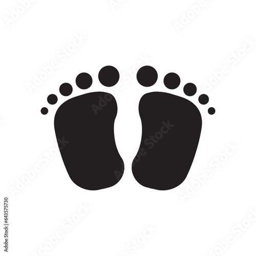 Baby footprint vector feet icon 