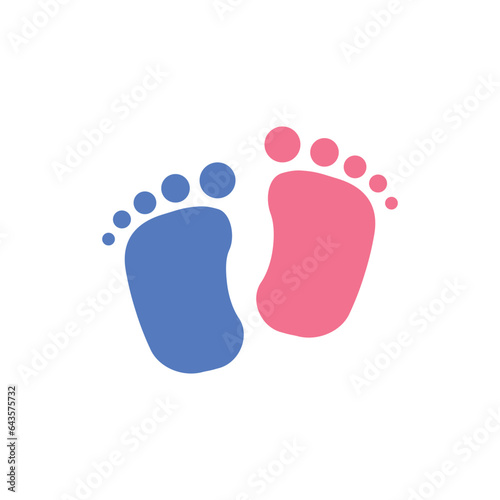 Baby footprint vector feet icon 