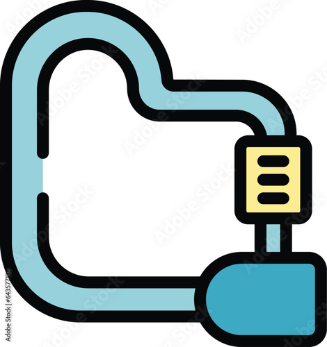 Transport lock icon outline vector. Bike safety. Sport security color flat
