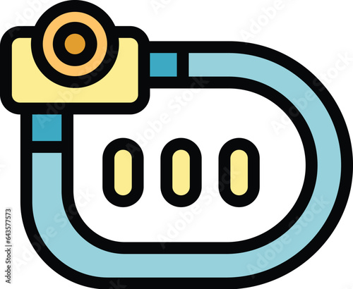 Safe bike lock icon outline vector. Safety sport. Secure transport color flat