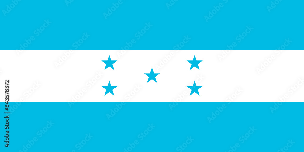 Honduras flag in official colors and proportion correctly - obrazy, fototapety, plakaty 