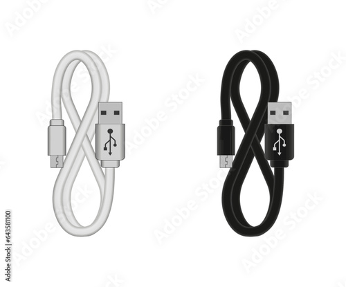 Cable USB white black