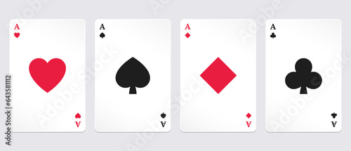 4 sets of playing cards suits. Vector illustration.
