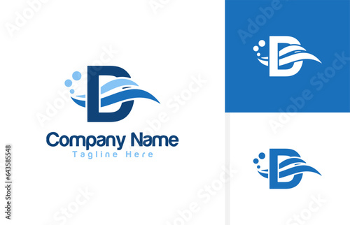 Vector a wave icon and Letter D logo inspiration