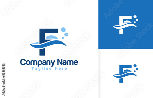 Vector a wave icon and Letter F logo inspiration