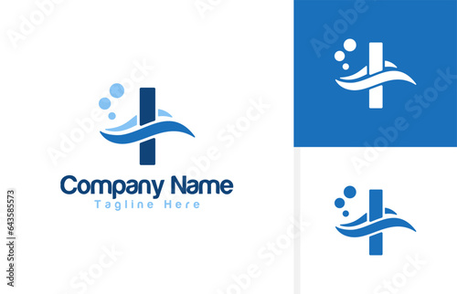Vector a wave icon and Letter I logo inspiration
