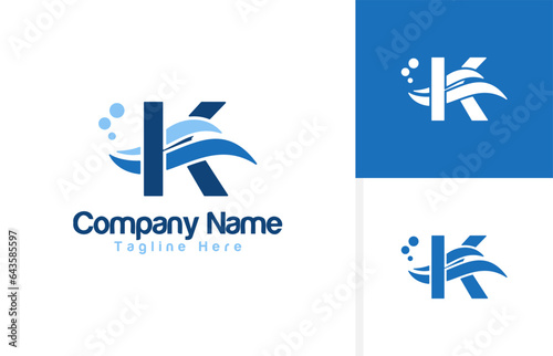 Vector a wave icon and Letter K logo inspiration