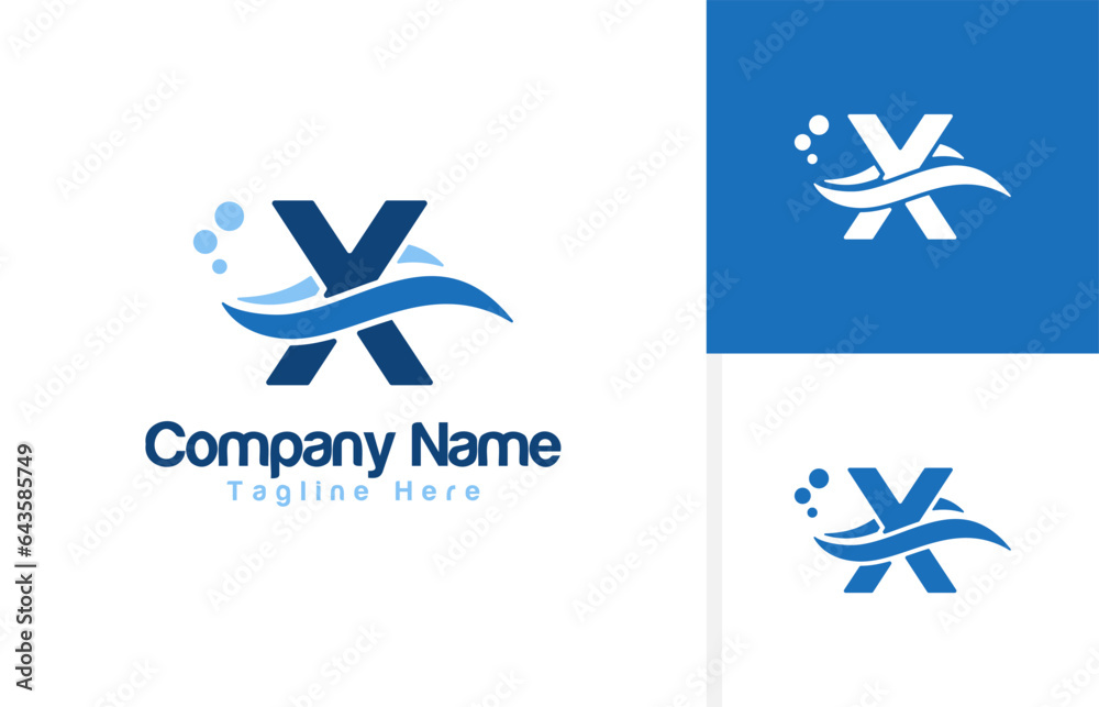Vector a wave icon and Letter X logo inspiration Vector a wave icon and Letter X logo inspiration
