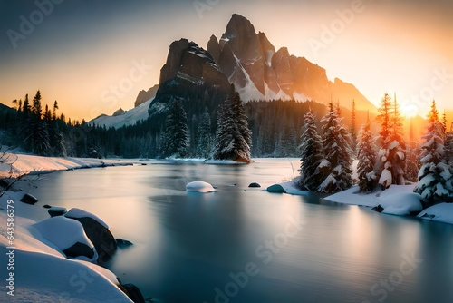 sunset in the mountains © mical