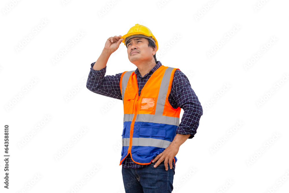 Engineer checking project at building site, Foreman worker in hardhats on construction site Engineer checking project at building site, Foreman worker in hardhats on construction site