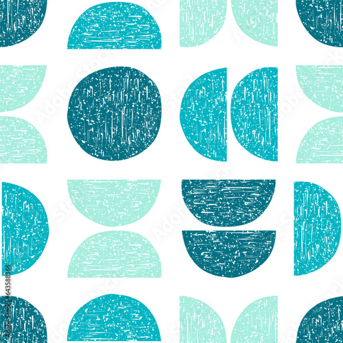 Seamless pattern with textured semicircle